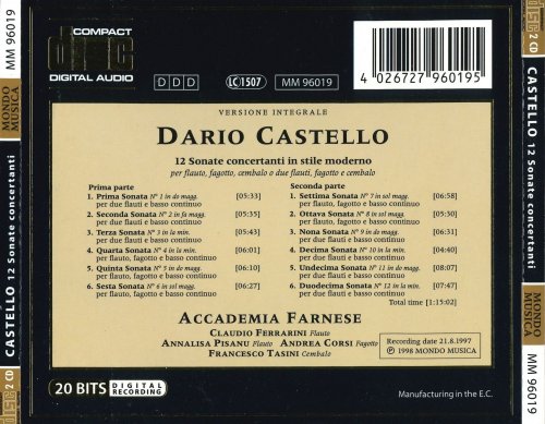 Accademia Farnese - Castello: 12 Sonate concertanti in stile moderno (1998)