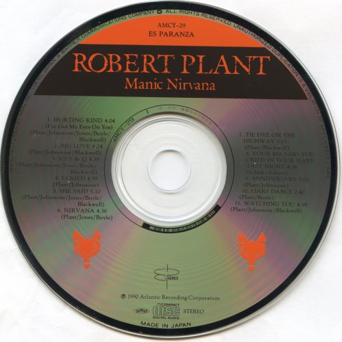 Robert Plant - Manic Nirvana (1990) [Japanese Edition]