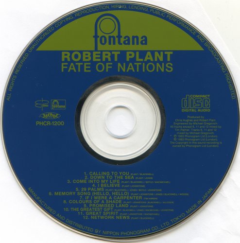 Robert Plant - Fate Of Nations (1993) [Japanese Edition]