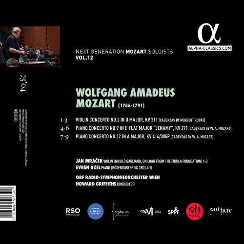 Evren Ozel, Jan Mráček, ORF Radio-Symphonieorchester Wien, Howard Griffiths - Mozart: Piano Concertos Nos. 9 in E-Flat Major, KV 271 -Jenamy- & 12 KV 414, Violin Concerto No. 2 KV 211 (2025) [Hi-Res] [Dolby Atmos]