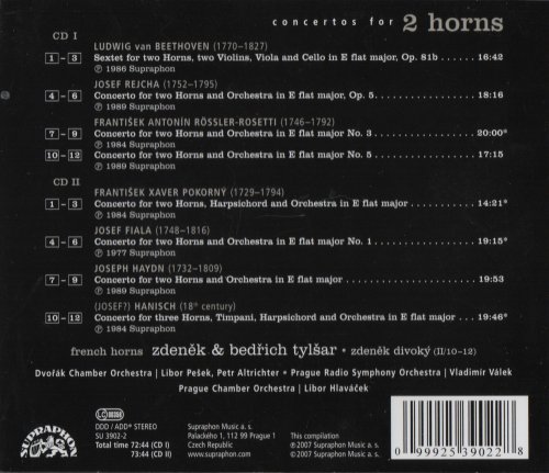 Zdeněk Tylšar, Bedřich Tylšar - Beethoven, Rejcha, Rössler-Rosetti, Pokorný, Fiala, Haydn, Hanisch: Concertos For 2 French Horns (2007) CD-Rip