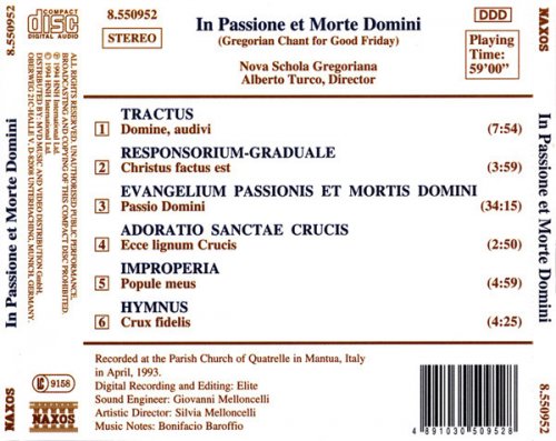 Nova Schola Gregoriana, Alberto Turco - In Passione et Morte Domini: Gregorian Chant for Good Friday (1994)