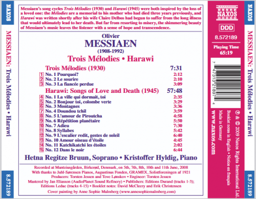 Hetna Regitze Bruun, Kristoffer Hyldig - Messiaen: Trois Mélodies / Harawi (2009)