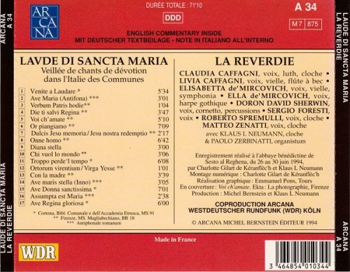 La Reverdie - Laude di Sancta Maria: Veillée de chants de dévotion dans l'Italie des Communes (1994)
