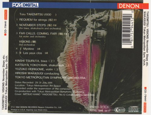 Hiroshi Wakasugi - Takemitsu: Orchestral Works I (Visions, November Steps) (1992) [2010]