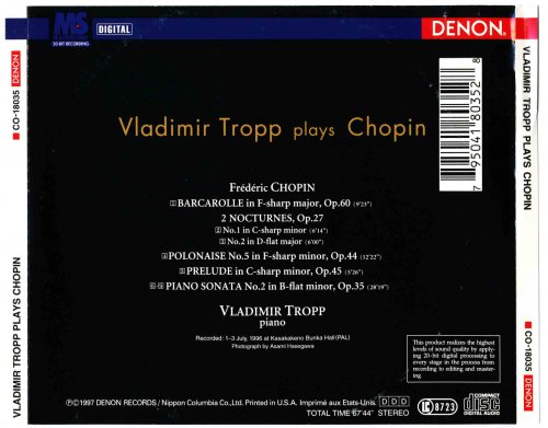 Vladimir Tropp - Plays Chopin (1986) [1997]
