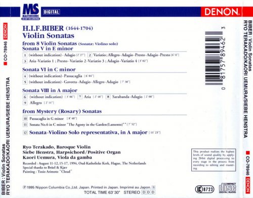 Ryo Terakado, Siebe Henstra, Kaori Uemura - Biber: Violin Sonatas (1995)