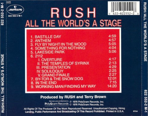 Rush - All The World's A Stage (1976) CD Rip