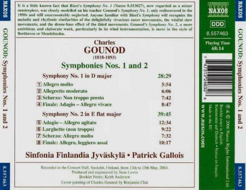 Sinfonia Finlandia Jyväskylä, Patrick Gallois - Gounod: Symphonies Nos. 1 and 2 (2006)