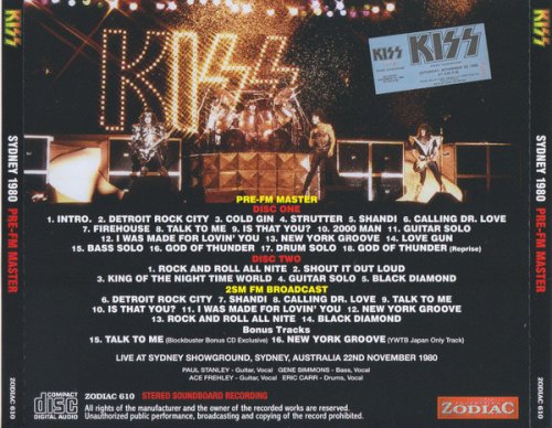 Kiss - Sydney 1980 Pre-FM Master (2023)