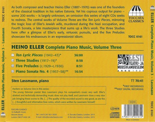 Sten Lassmann - Eller: Complete Piano Music, Volume 3 (2013)