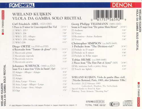 Wieland Kuijken - Viola Da Gamba Solo Recital (1994)