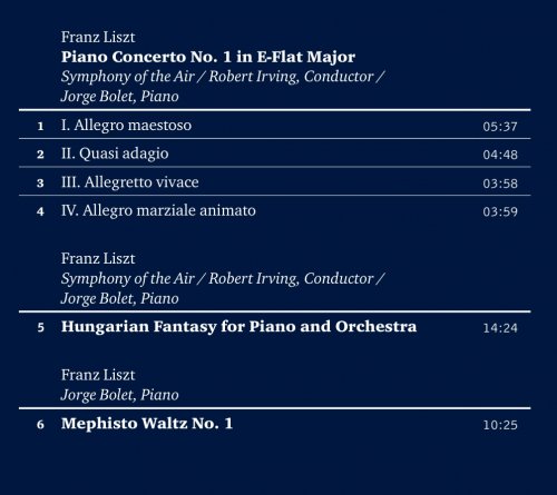 Jorge Bolet, Robert Irving - Jorge Bolet playing the Music of Franz Liszt (1960) [2013] Hi-Res