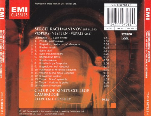 Choir of King's College Cambridge, Stephen Cleobury - Rachmaninoff: Vespers, Op. 37 (1999) CD-Rip