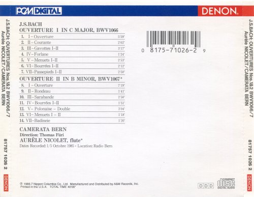 Camerata Bern, Thomas Furi - J.S.Bach: Ouvertures Nos.1 & 2 (1986)