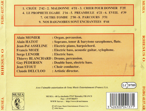 Rhesus O - Rhesus O (1971)