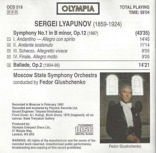 Fedor Glushchenko - Lyapunov: Symphony No. 1, Ballade (1993)