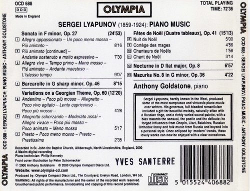 Anthony Goldstone - Lyapunov: Piano Music (2000)
