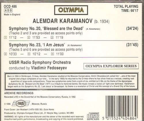 Vladimir Fedoseev - Karamanov: Symphony Nos. 20 & 23 (1996)