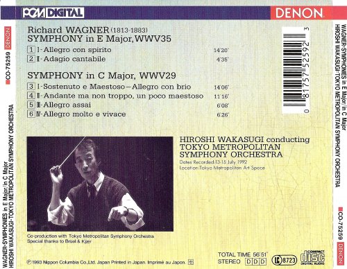 Hiroshi Wakasugi - Wagner: Symphonies In E Major, In C Major (1993)