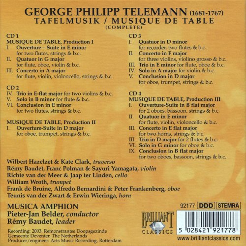 Musica Amphion, Pieter-Jan Belder - Telemann: Tafelmusik / Musique de Table (Box Set) (2006)