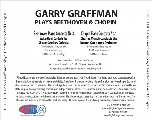 Gary Graffman, Walter Hendl, Charles Munch - Beethoven: Piano Concerto No.3 / Chopin: Piano Concerto No.1 (1961, 1964) Hi-Res