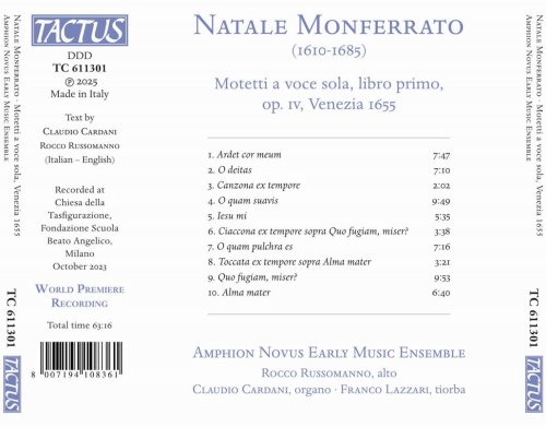 Amphon Novus Early Music Ensemble - Monferrato: Motetti a voce sola, libro primo, op. IV, Venezia 1655 (2025) [Hi-Res]