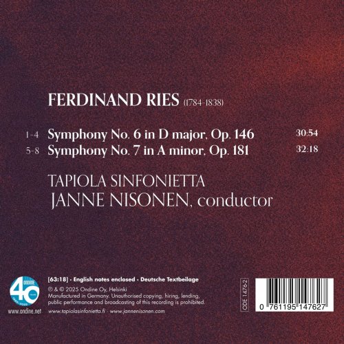 Tapiola Sinfonietta, Janne Nisonen - Ries: Symphonies Nos. 6 & 7 (2025) [Hi-Res]