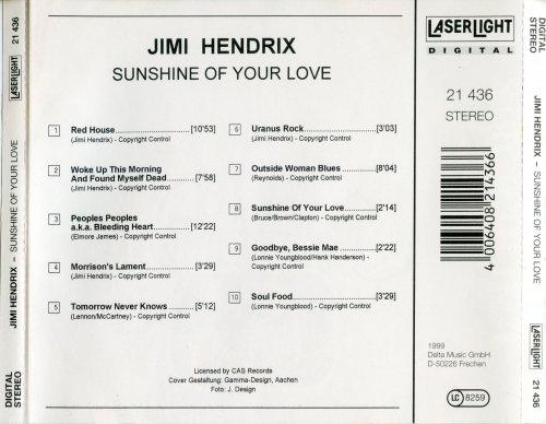 Jimi Hendrix - Sunshine Of Your Love (1999)