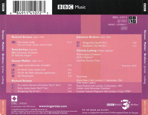Sena Jurinac, Christa Ludwig - Strauss · Mahler · Brahams / Jurinac · Ludwig (2002)