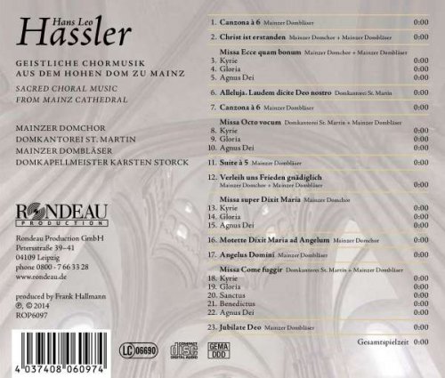 Mainzer Domchor, Domkantorei St. Martin, Mainzer Domblaser, Karsten Storck - Hans Leo Hassler: Geistliche Chormusik aus dem Hohen Dom zu Mainz (2014)