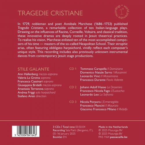 Stefano Aresi, Stile Galante - Tragedie Cristiane: A Theatrical Experiment from 1729 (2025) [Hi-Res]