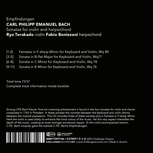Ryo Terakado, Fabio Bonizzoni - Sonatas for Violin and Harpsichord (2025) [Hi-Res]