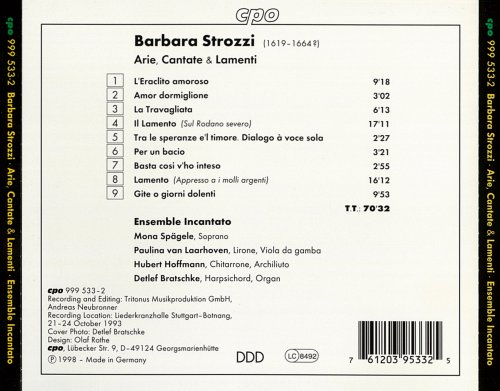 Ensemble Incantato - Barbara Strozzi: Arie, Cantate & Lamenti (1998)
