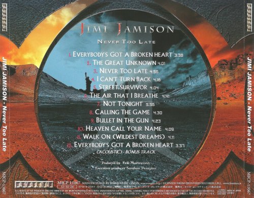 Jimi Jamison (ex. Survivor) - Never Too Late (2012) [Japanese Edition]