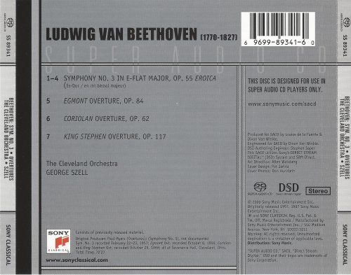 George Szell - Beethoven: Symphony No. 3 "Eroica”, Overtures (1957-1967) [2000 SACD]