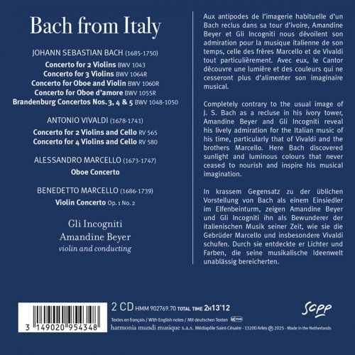 Gli incogniti, Amandine Beyer - Bach from Italy: The Vivaldi & Marcello Influences (2025) [Hi-Res]