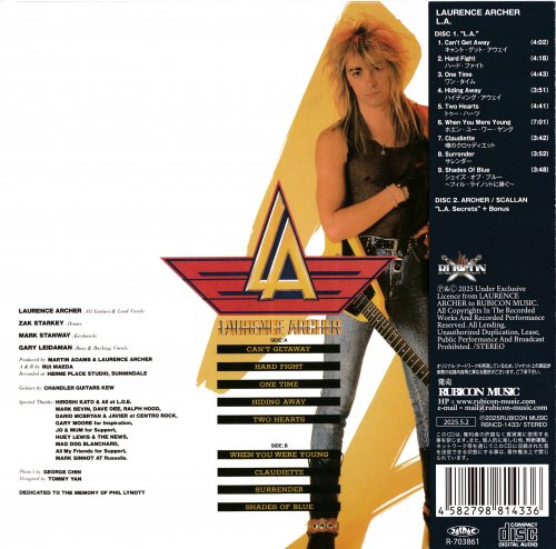 Laurence Archer - L.A. (L.A. Secrets) (Reissue, 2025)