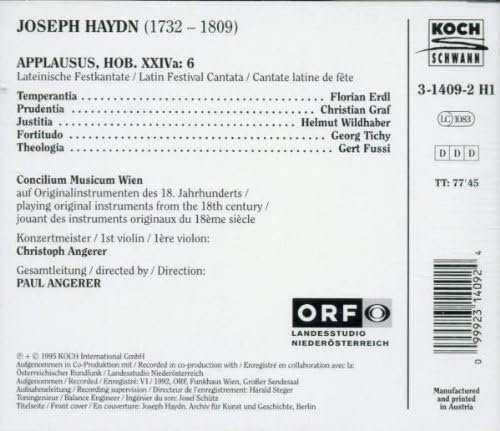 Florian Erdl, Christian Graf, Helmut Wildhaber, Paul Angerer - Haydn: Applausus, Hob. XXIVa:6 (2024)