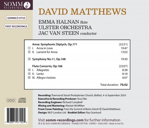 Emma Halnan, Ulster Orchestra, Jac van Steen - David Matthews: Orchestral Works (2025) [Hi-Res]