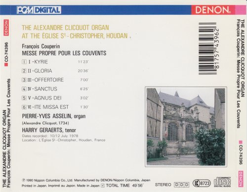 Pierre-Yves Asselin, Harry Geraets - Couperin: Messe Propre Pour Les Couvents (1979) [1990]