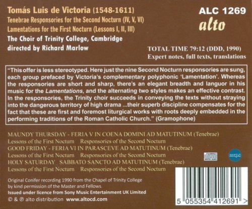 The Choir of Trinity College Cambridge, Richard Marlow - Tomas Luis de Victoria: Easter Week Lamentations & Responsories (2014)