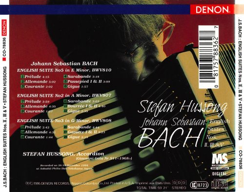 Stefan Hussong - Johann Sebastian Bach - English Suites Nos. II · III · V (1995)