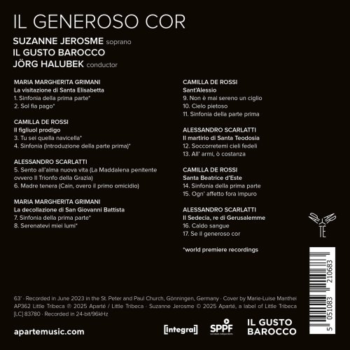 Suzanne Jerosme, Il Gusto Barocco, Jörg Halubek - Il generoso cor (2025) [Hi-Res]
