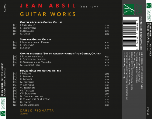 Carlo Pignatta - Jean Absil: Guitar works (2025)