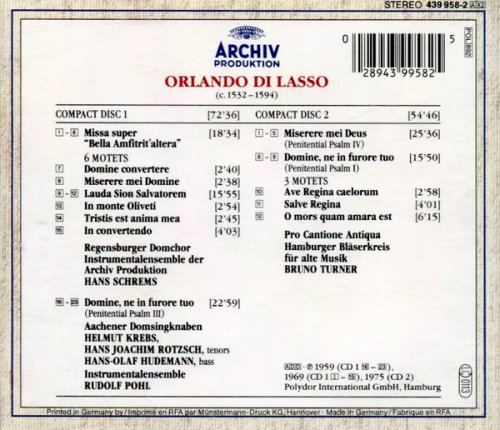 Aachener Domsingknaben, Regensburger Domspatzen - Di Lasso: Missa "Bella Amfitrit'altera" - 3 Penitential Psalms - Motets (1994)