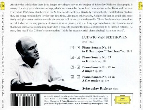 Sviatoslav Richter - Beethoven: Sonatas Nos. 18, 27, 28 & 31 (The Lost Tapes / Live) (2025) [Hi-Res]
