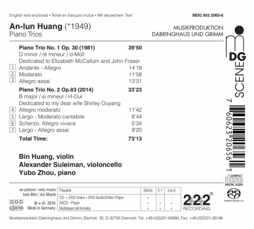 Bin Huang, Alexander Suleiman, Yubo Zhou - An-Iun Huang: Piano Trios (2018) [Hi-Res]