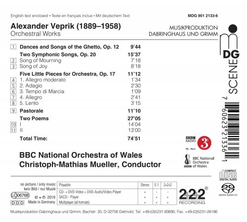 BBC Symphony Orchestra Wales, Christoph-Mathias Mueller - Veprik: Orchestral Works (2019) [Hi-Res]