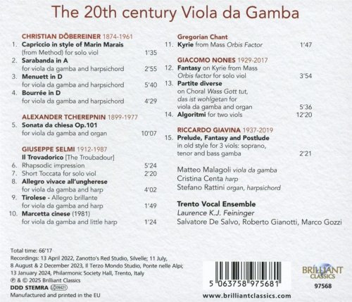 Matteo Malagoli - The 20th Century Viola da Gamba (2025) [Hi-Res]